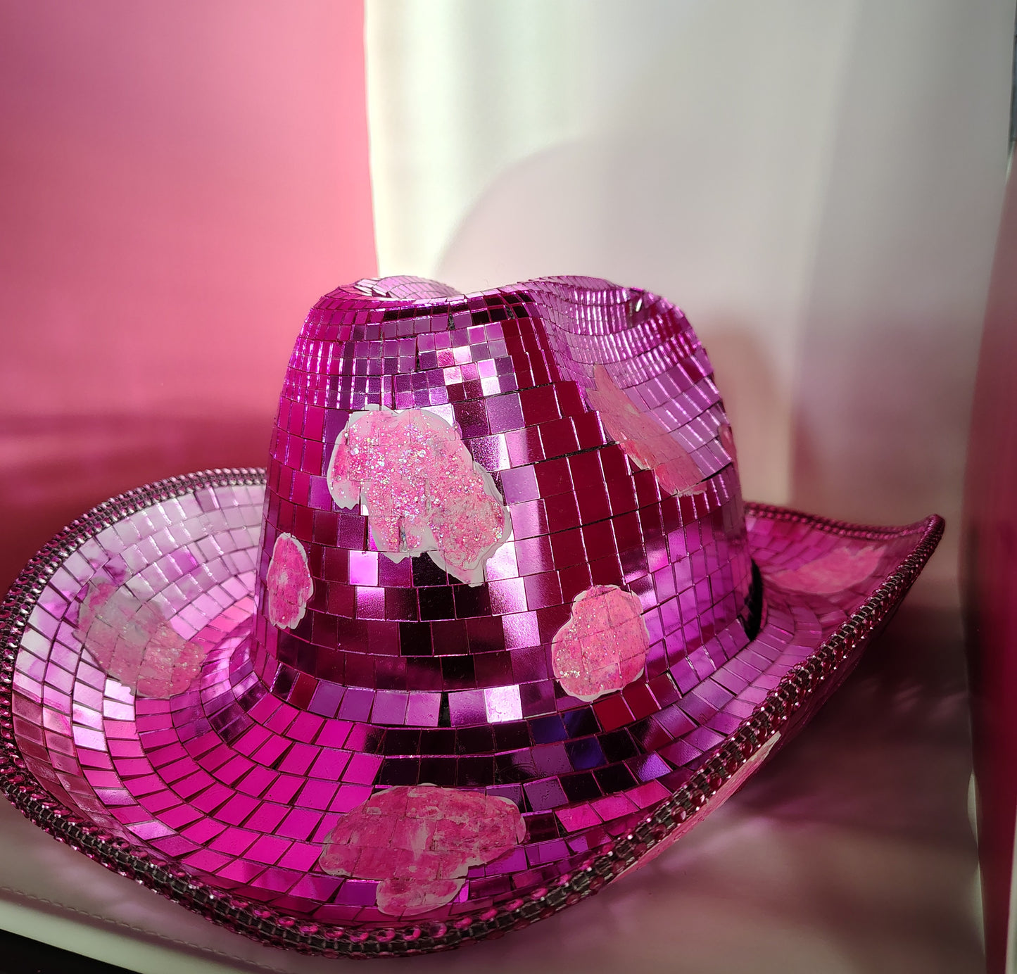 Pink disco cowgirl hat