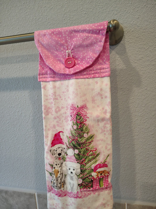 Pink dog Christmas